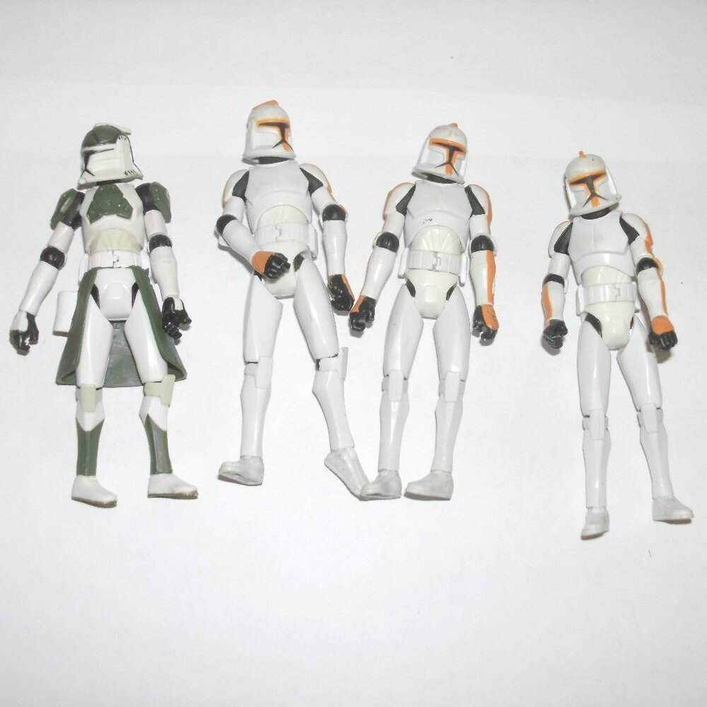 ~ SET of 4 Hasbro 2008 Star Wars Action figures Battalion Clone Trooper 3.75" ~ - Picture 2 of 4